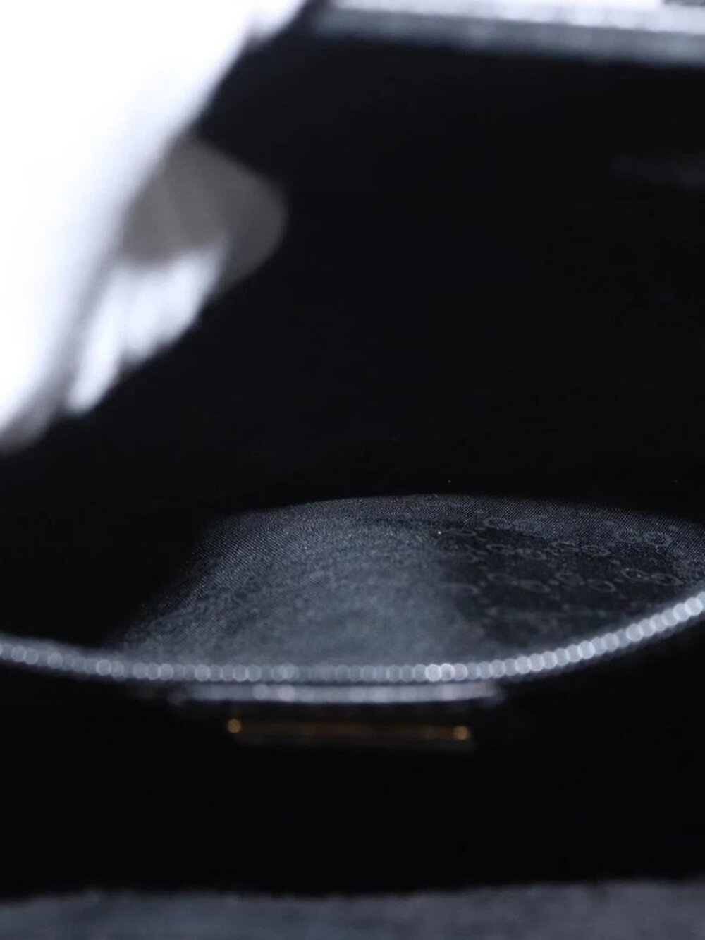 GUCCI Hand Bag Leather Gold Black Auth - Picture 13 of 16